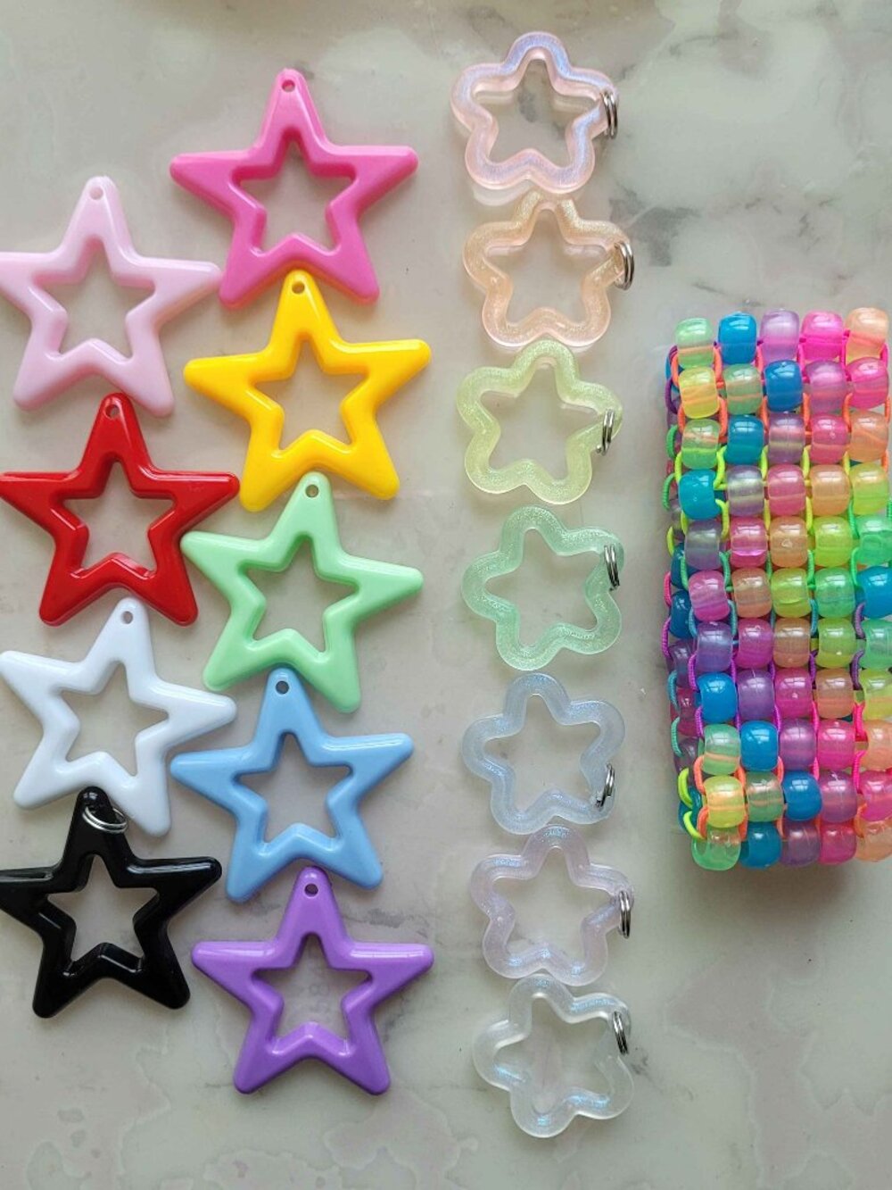 16 colors Star Earrings charms glow kandi kids SS hooks and silicone stoppers - Picture 9 of 9